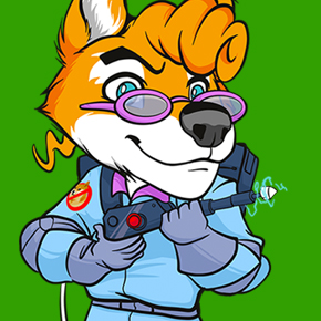 Portrait of Egon Shib NFT character from the theme Dogebusters